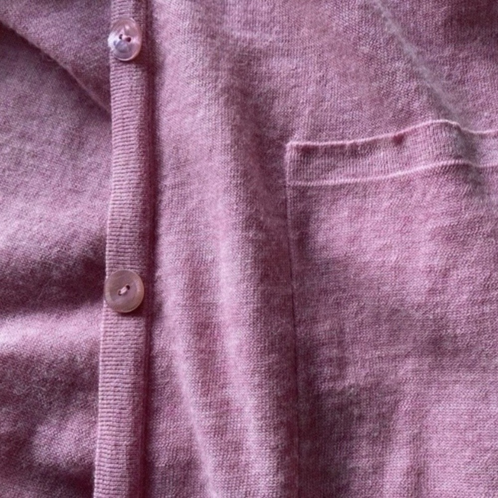 Eileen Fisher 100% Cashmere Pink Button Down Cardigan - Picture 5 of 10
